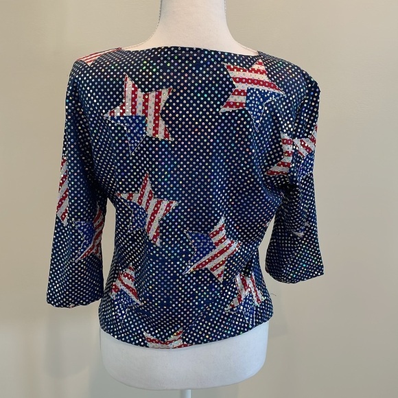 j.t.b Metallic Stars & Stripes Top - Picture 4 of 6